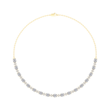 Oval and Round Cut Lab Grown Diamond Tennis Necklace