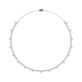Fancy Round Cut Lab Grown Diamond Tennis Necklace