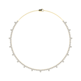 Fancy Round Cut Lab Grown Diamond Tennis Necklace