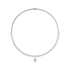Teardrop Round Cut Lab Grown Diamond Necklace