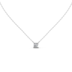 Princess Cut Lab Grown Diamond Solitaire Pendant
