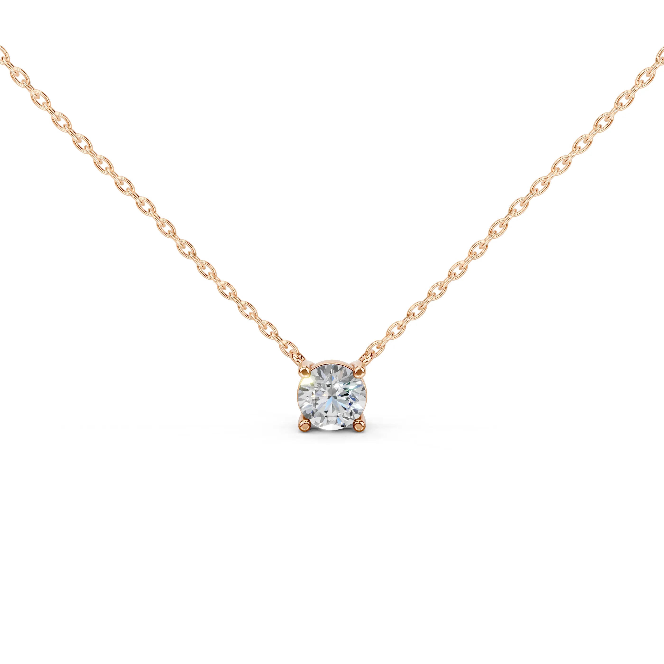 Round Cut Lab-Grown Diamond Solitaire Necklace Pendant