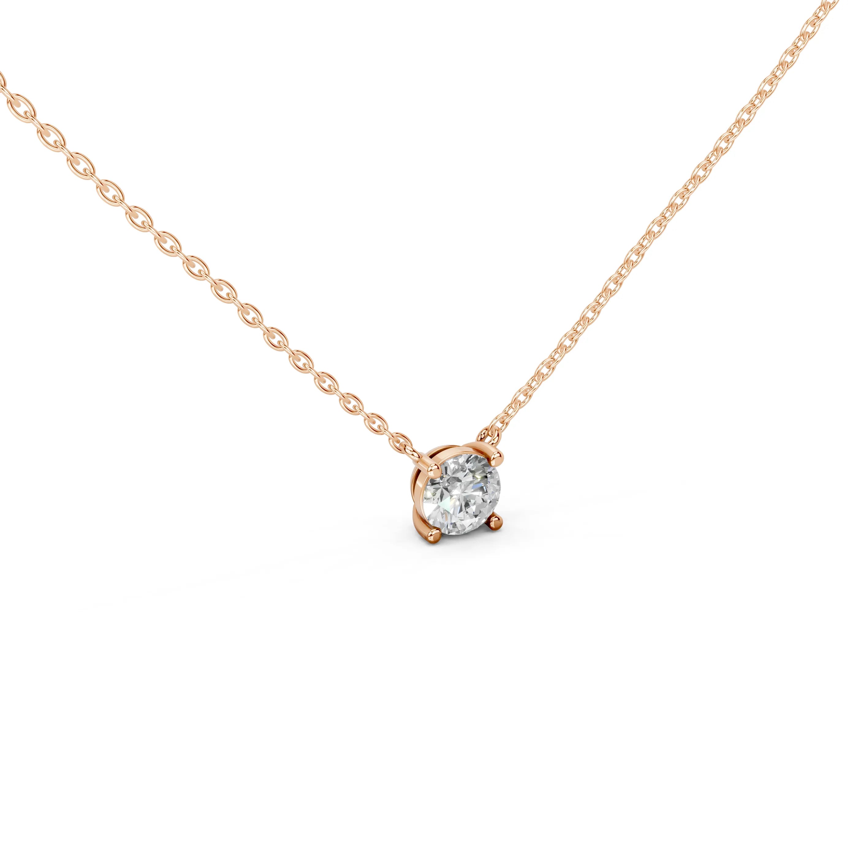 Round Cut Lab-Grown Diamond Solitaire Necklace Pendant