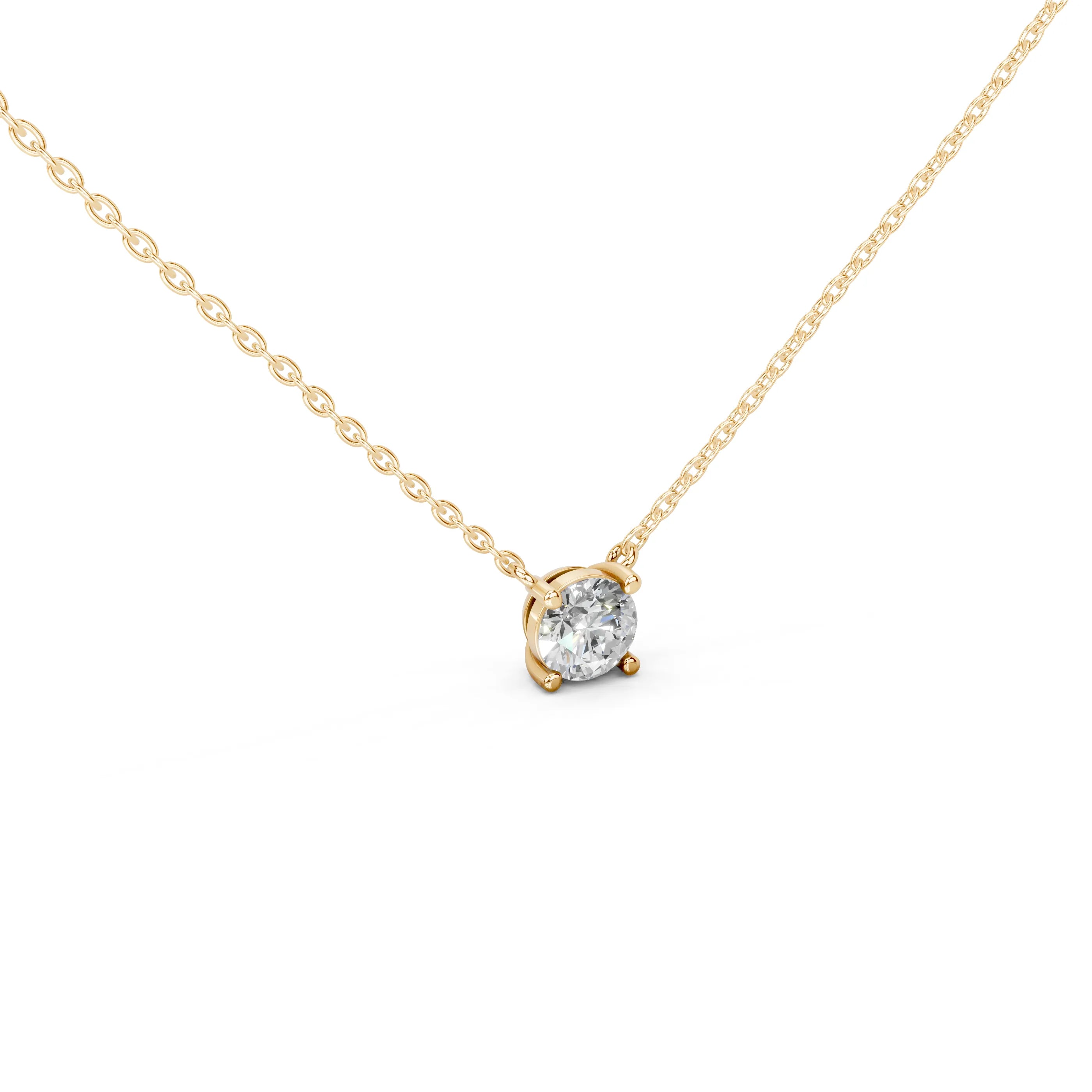Round Cut Lab-Grown Diamond Solitaire Necklace Pendant