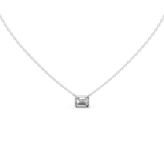 Bezel Set Emerald Cut 2.5 Cttw Lab Grown Diamond Pendant
