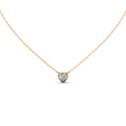 Heart Shape Bezel Lab Diamond Solitaire Pendant