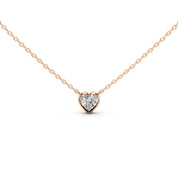 Heart Shape Bezel Lab Diamond Solitaire Pendant