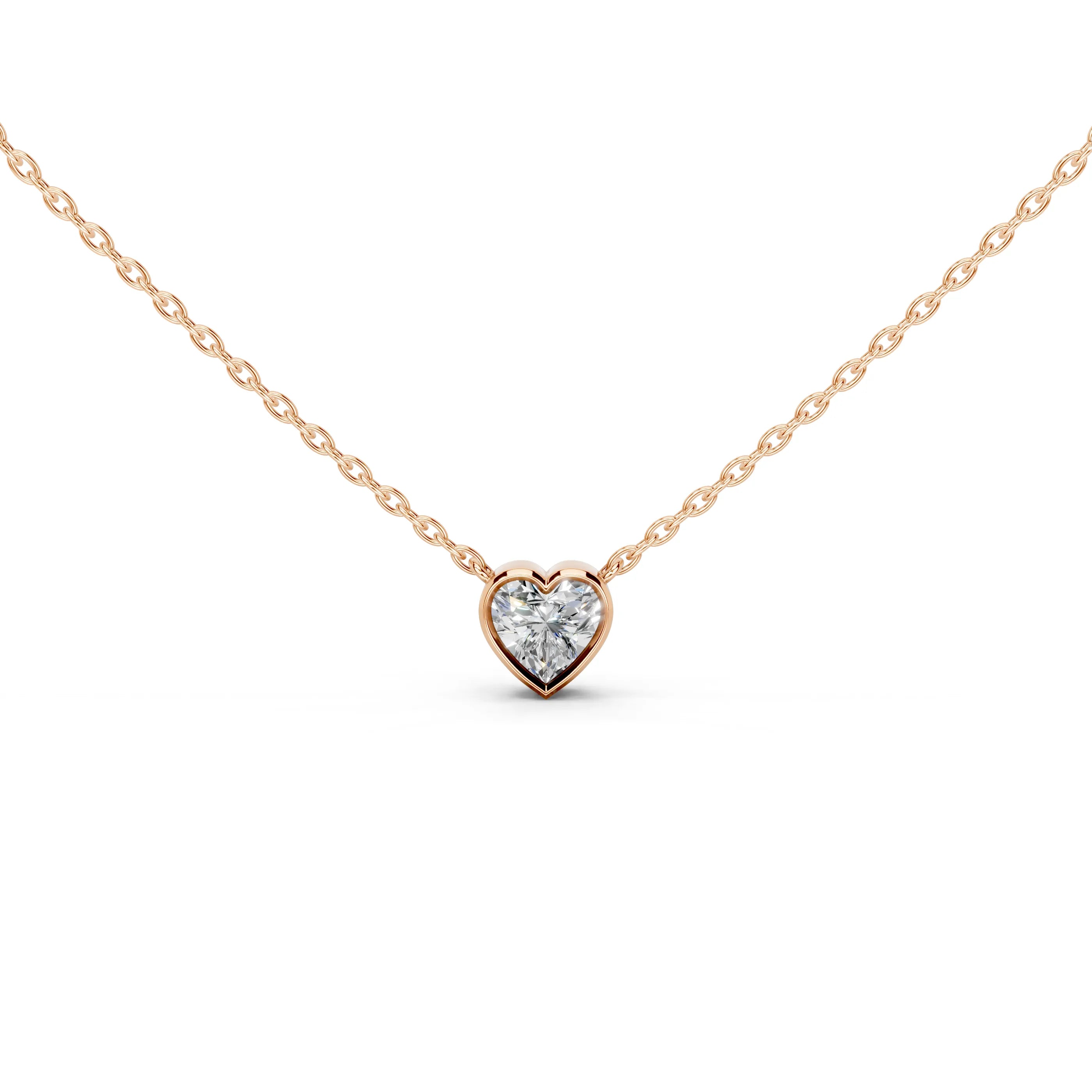 Heart Shape Bezel Lab Diamond Solitaire Pendant