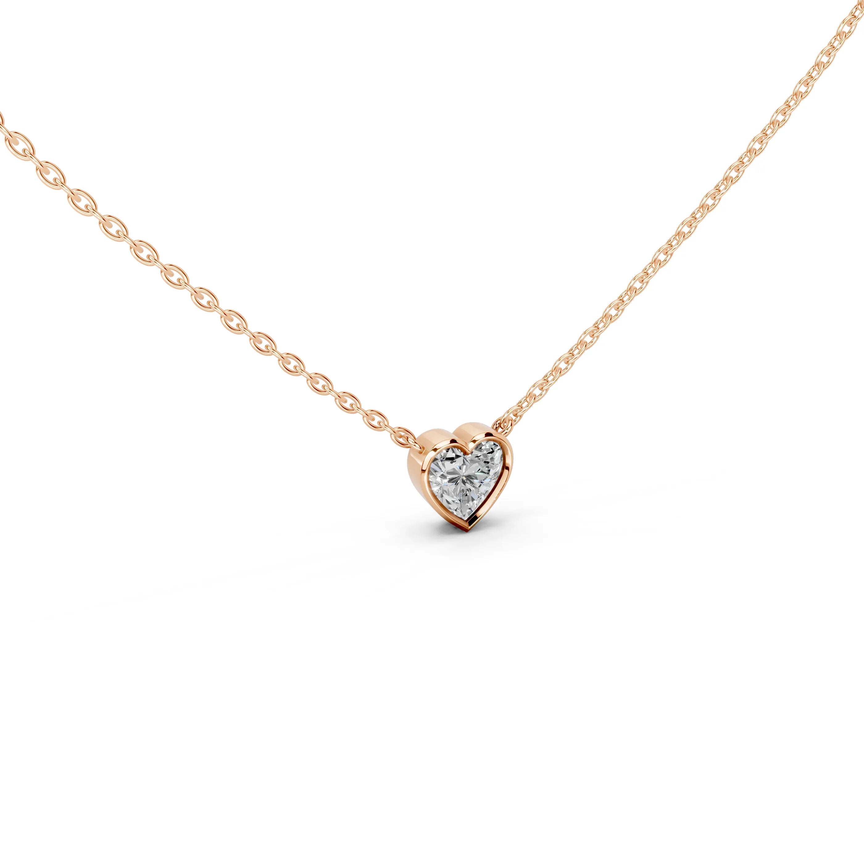Heart Shape Bezel Lab Diamond Solitaire Pendant