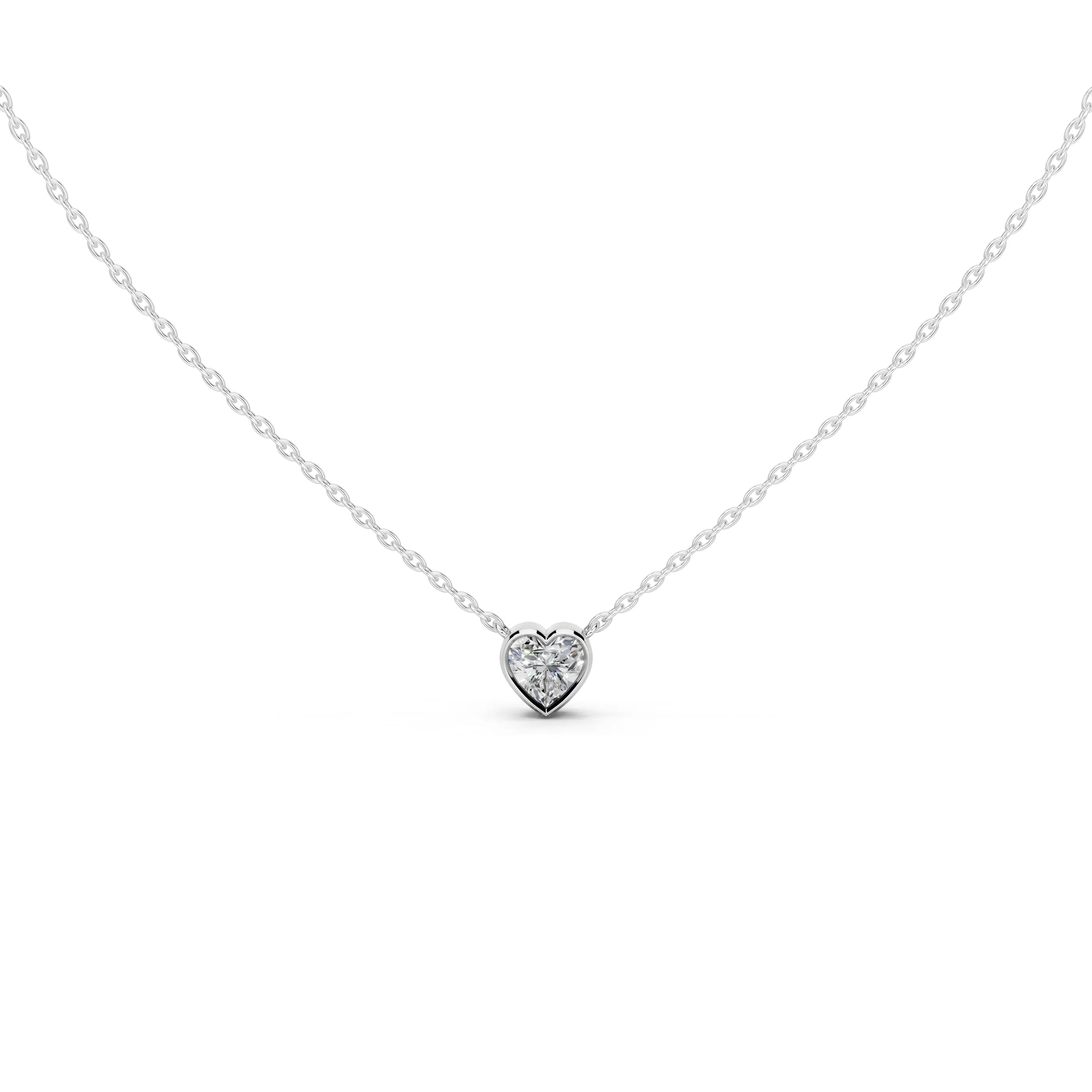Heart Shape Bezel Lab Diamond Solitaire Pendant