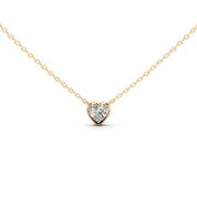 Heart Shape Bezel Lab Diamond Solitaire Pendant