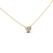 Heart Shape Bezel Lab Diamond Solitaire Pendant