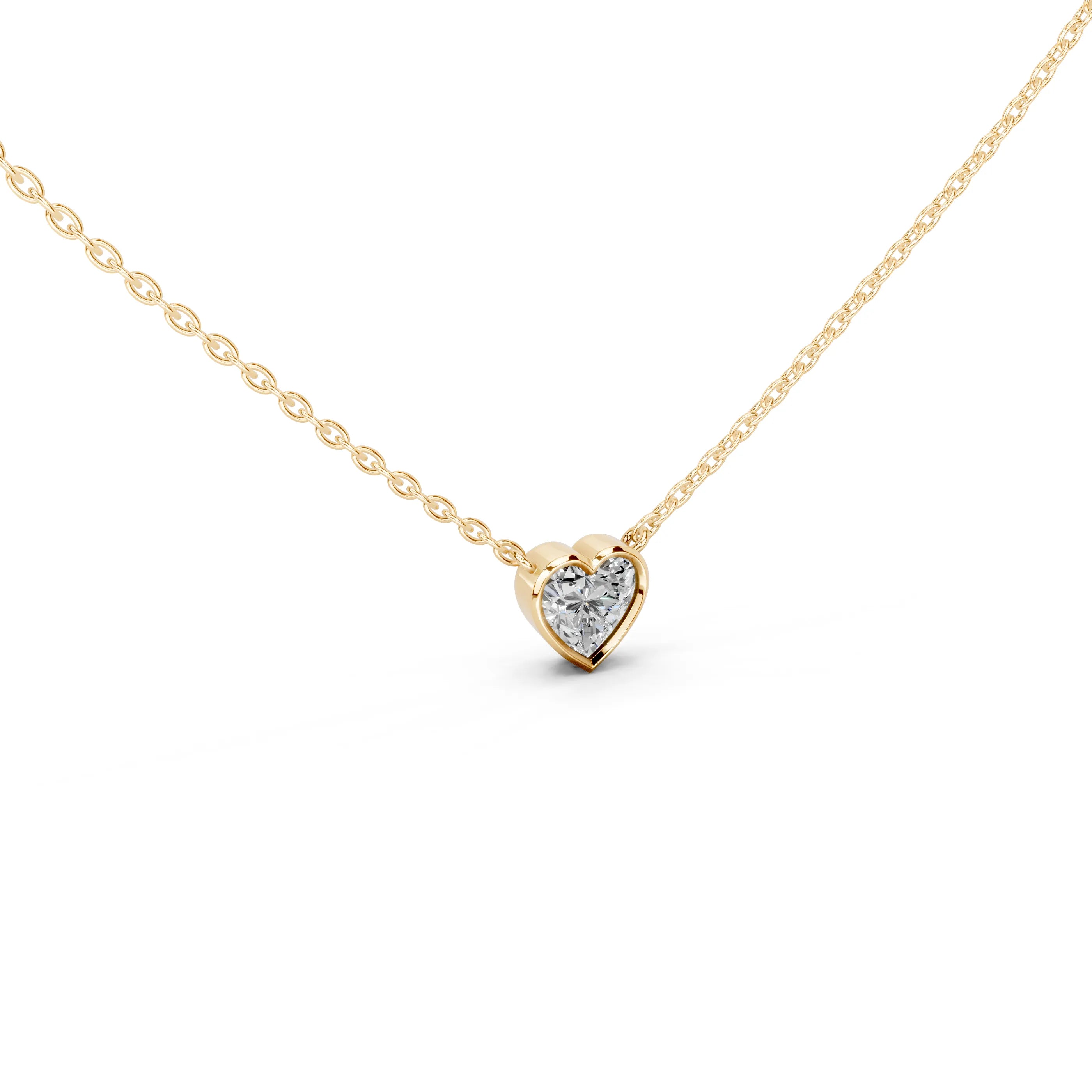 Heart Shape Bezel Lab Diamond Solitaire Pendant