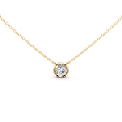 Round Shape Bezel Lab Diamond Solitaire Pendant