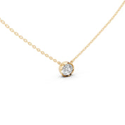 Round Shape Bezel Lab Diamond Solitaire Pendant