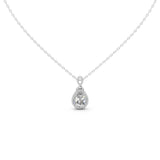 Halo Pear Cut Teardrop 4.18 Cttw Lab Grown Diamond Pendant