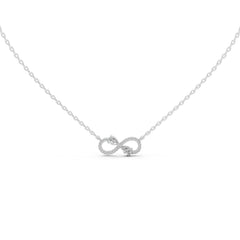 Pave Inifinity Shape Round and Pear cut 0.70 Cttw Lab Grown Diamond Pendant