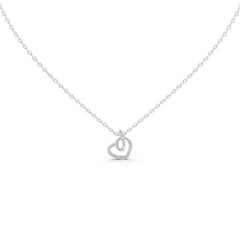Heart Shaped Round Cut 0.34 Cttw Lab Grown Diamond Pendant