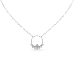 Fancy Open Circle Round Cut 1.48 Cttw Lab Grown Diamond Pendant