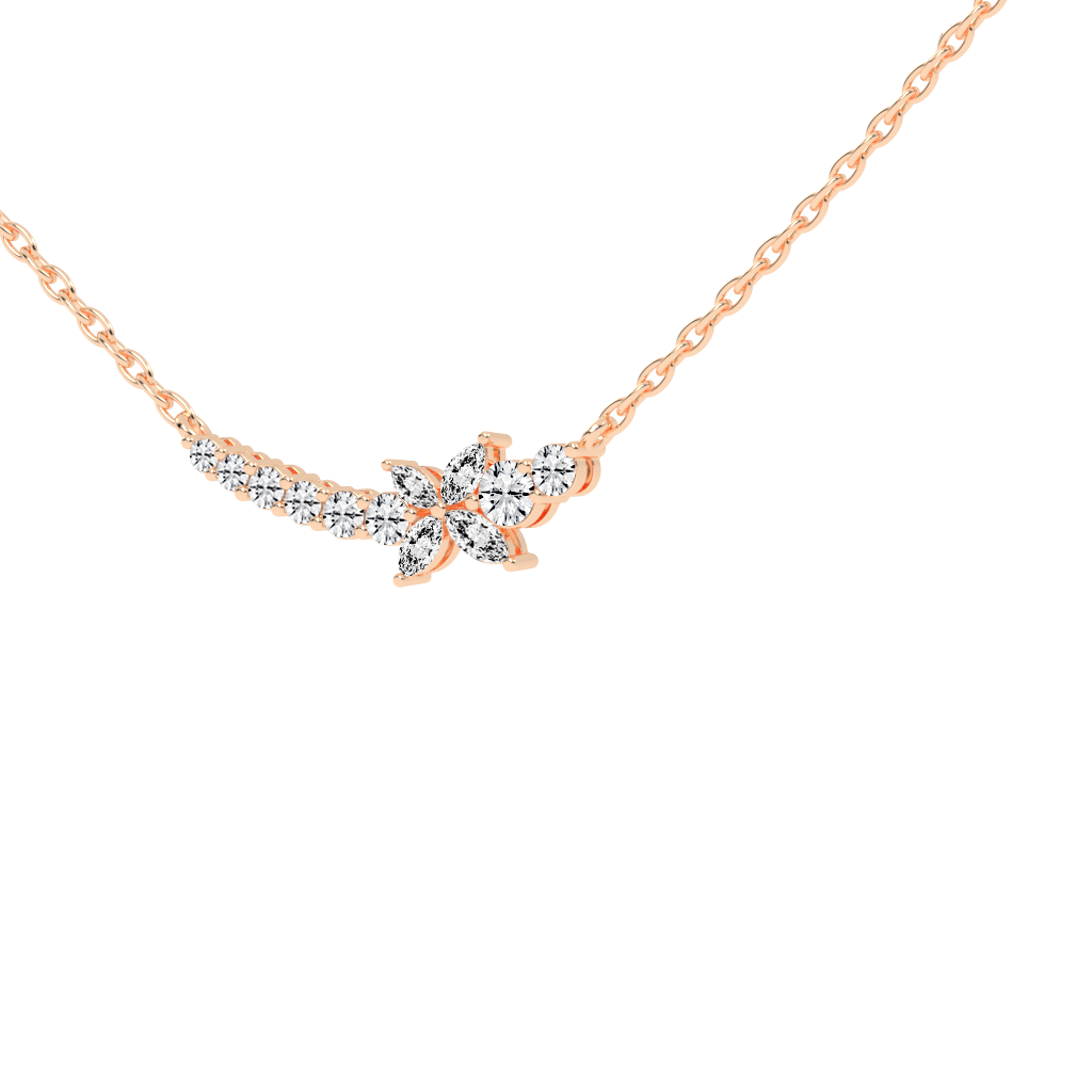 Fancy Marquise and Round Cut 1.26 Cttw Lab Grown Diamond Bar Pendant