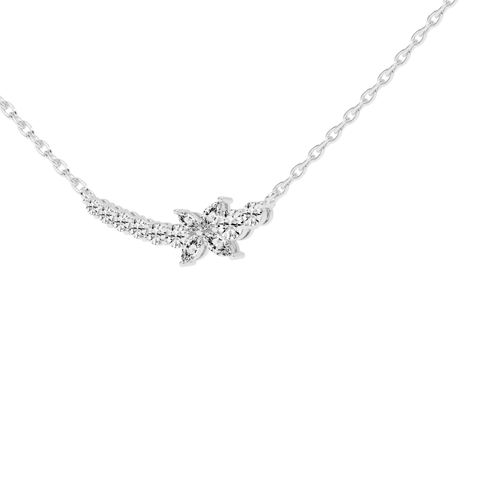 Fancy Marquise and Round Cut 1.26 Cttw Lab Grown Diamond Bar Pendant