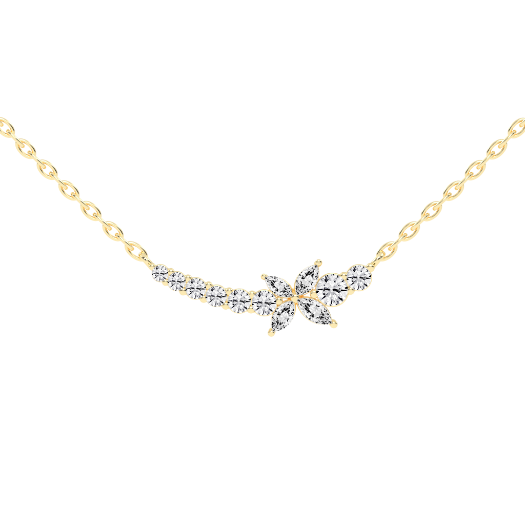 Fancy Marquise and Round Cut 1.26 Cttw Lab Grown Diamond Bar Pendant