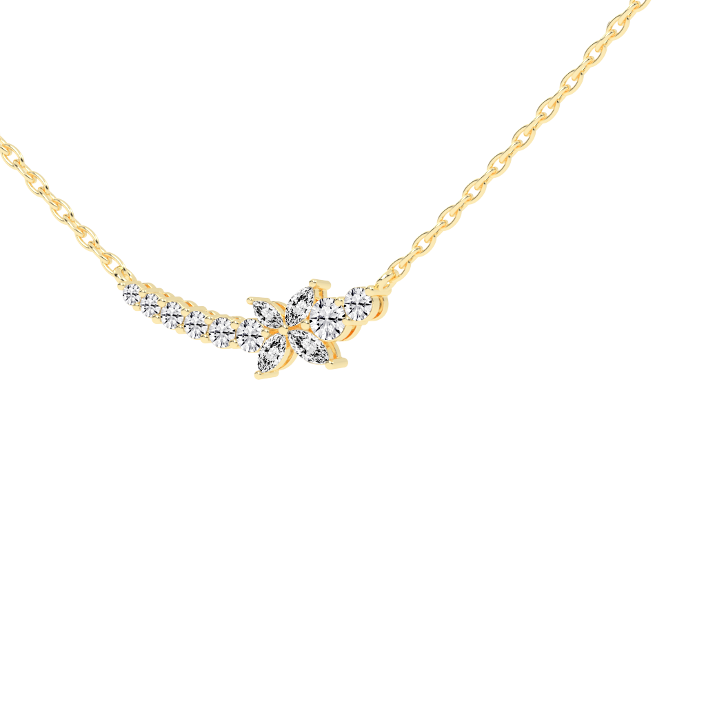 Fancy Marquise and Round Cut 1.26 Cttw Lab Grown Diamond Bar Pendant