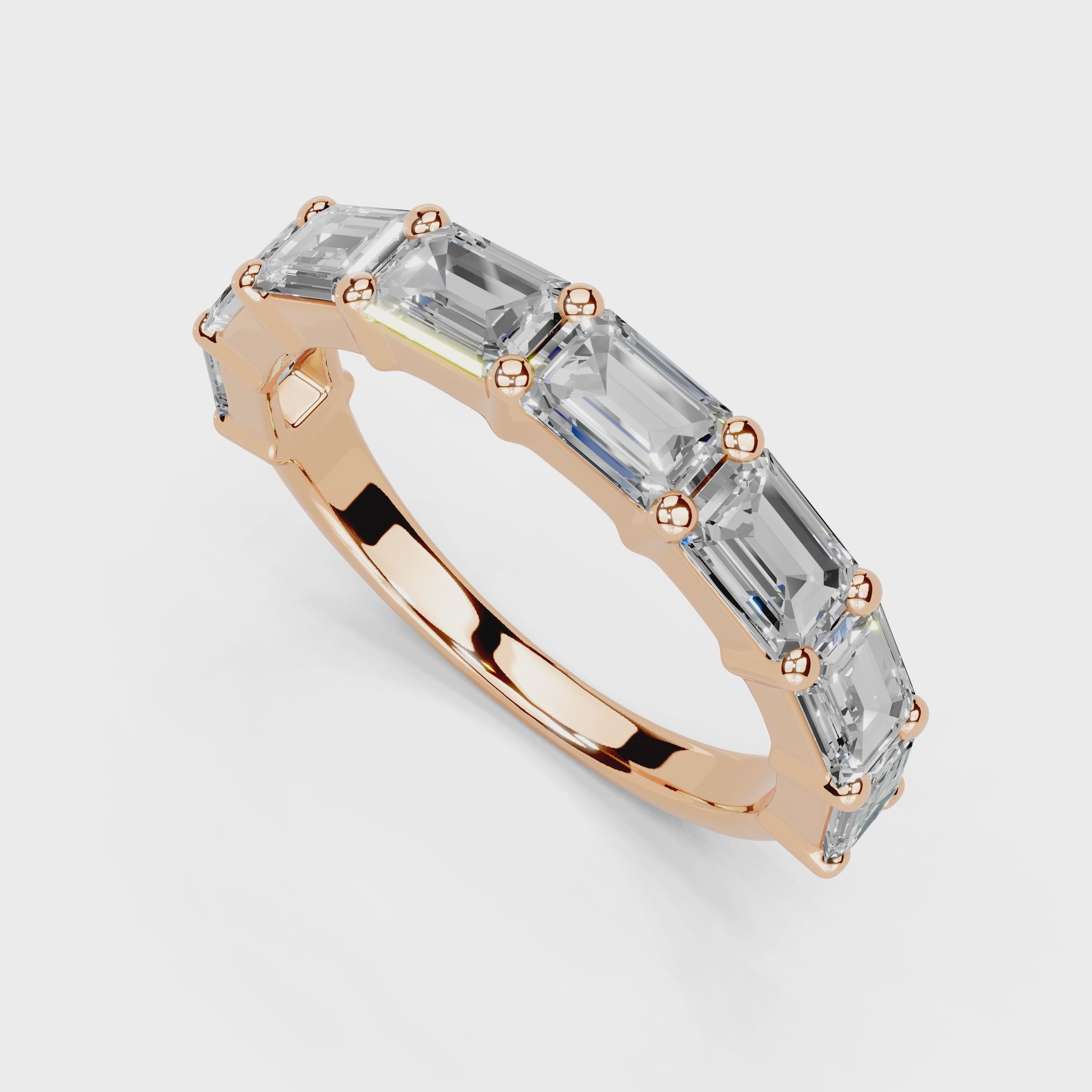 Emerald Cut Lab Grown Diamond Anniversary Band