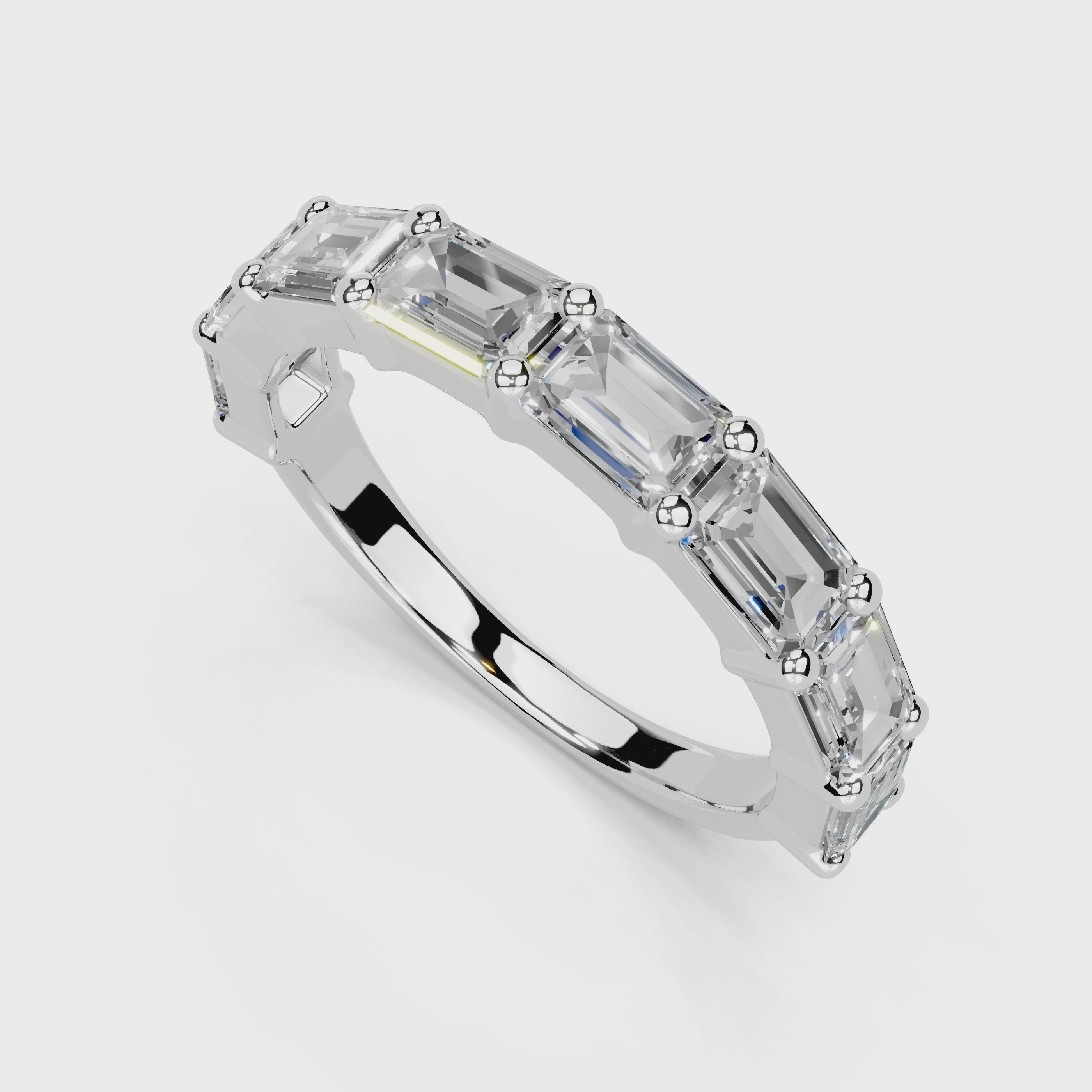 Emerald Cut Lab Grown Diamond Anniversary Band