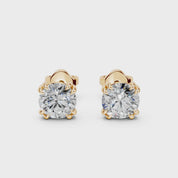 Double Prong Round cut 1 Cttw Lab Grown Diamond Studs
