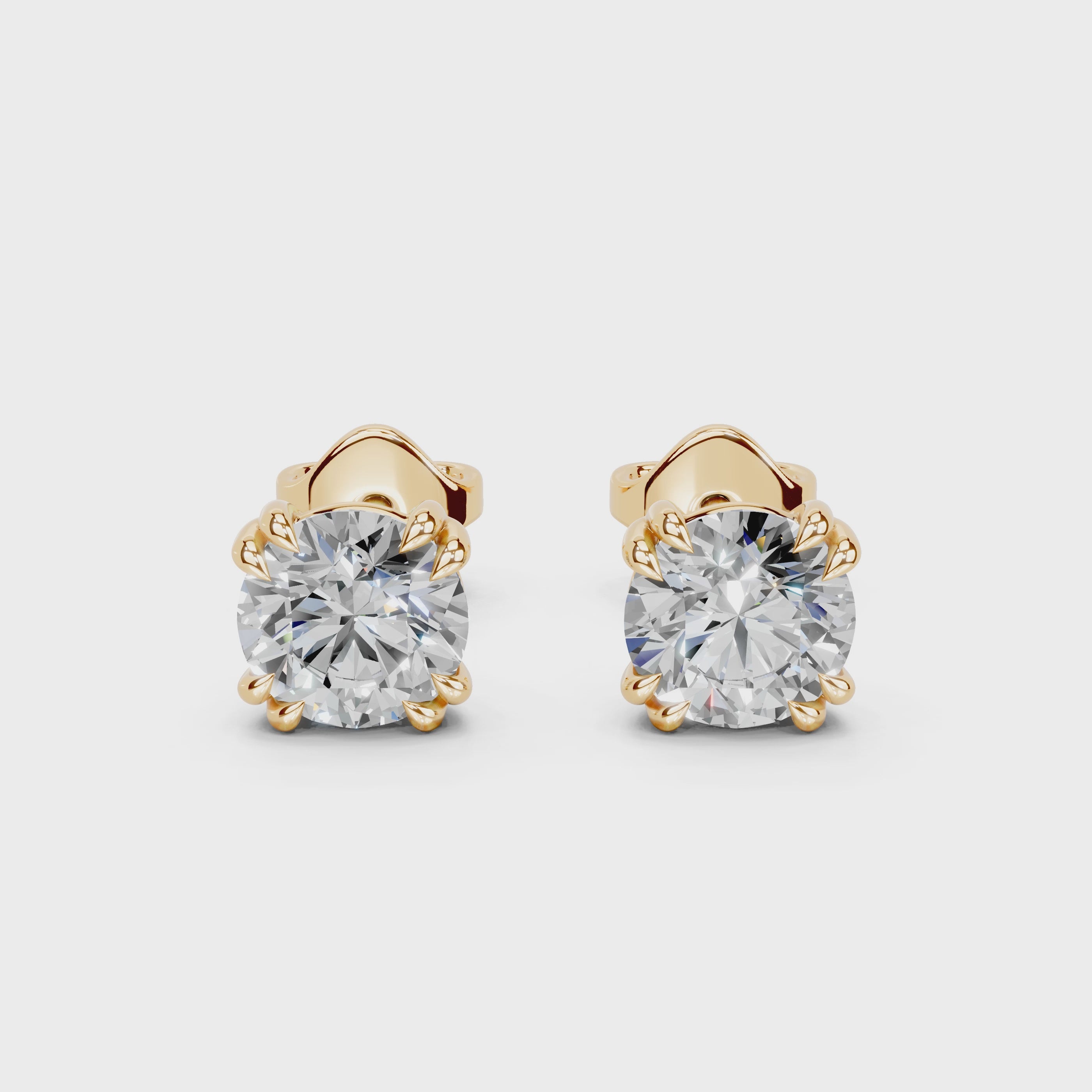 Double Prong Round cut 1 Cttw Lab Grown Diamond Studs