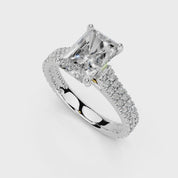 Radiant Cut Double Pave Lab Grown Diamond Engagement Ring
