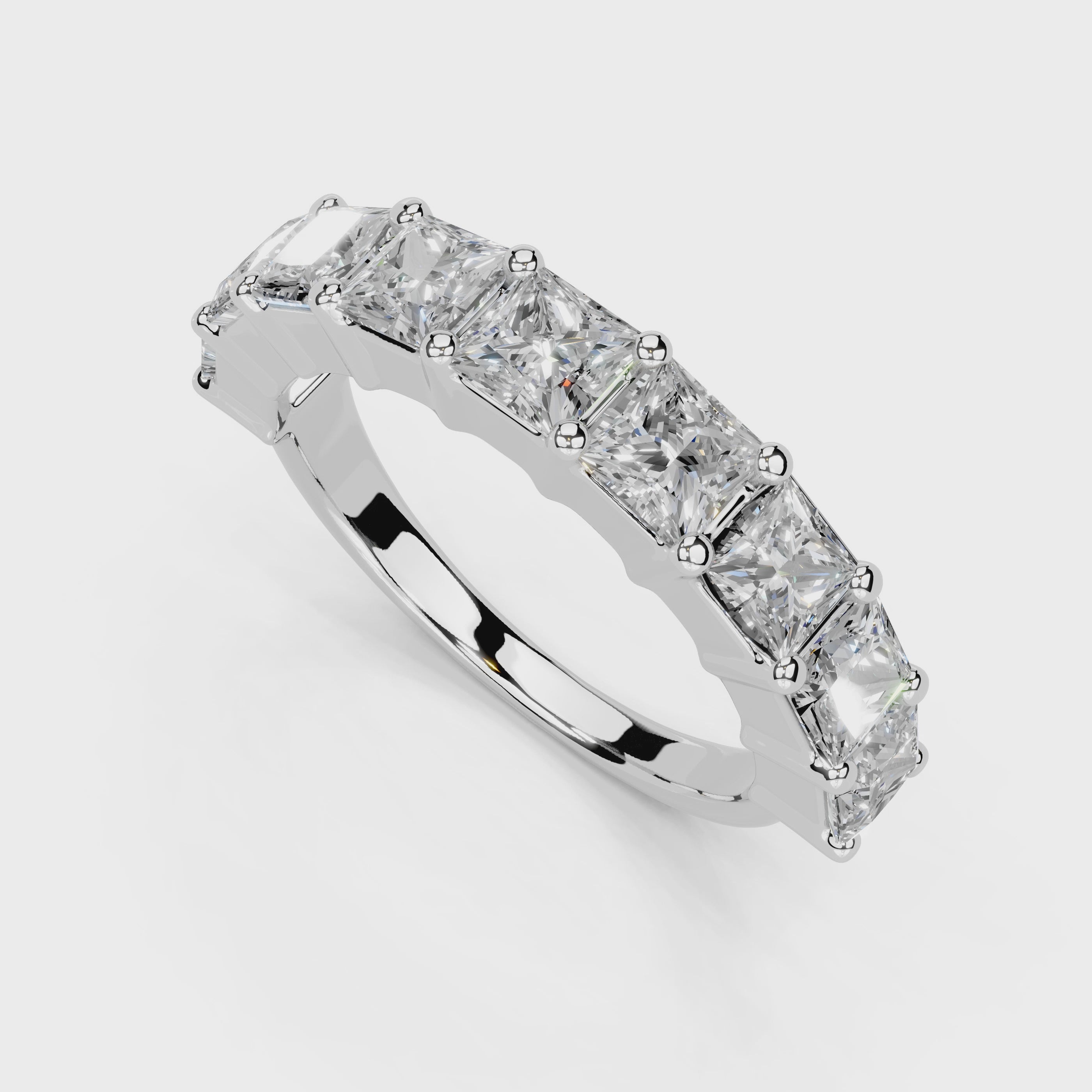 Princess Cut Lab Grown Diamond Anniversary Band
