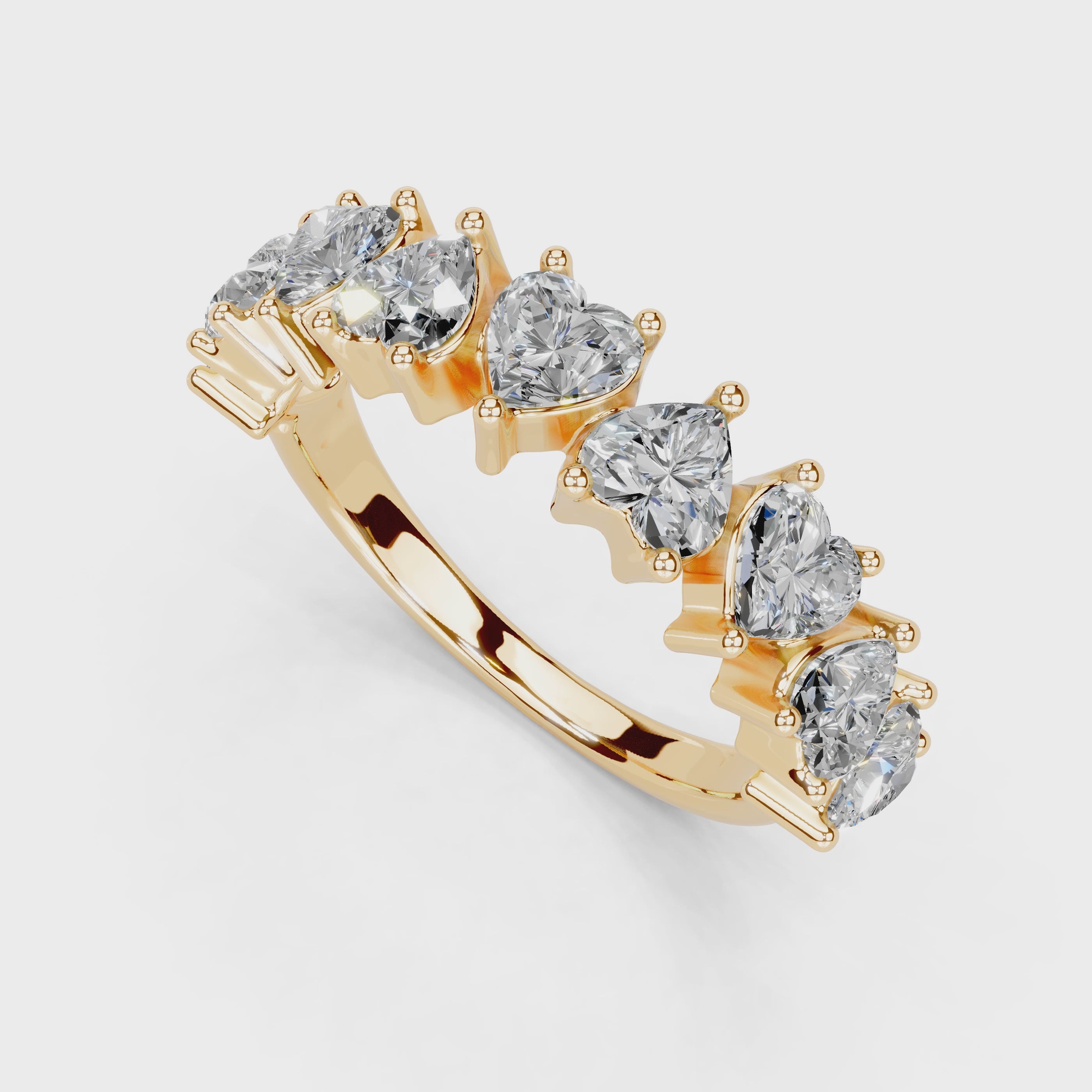 Heart Cut Lab Grown Diamond Anniversary Band
