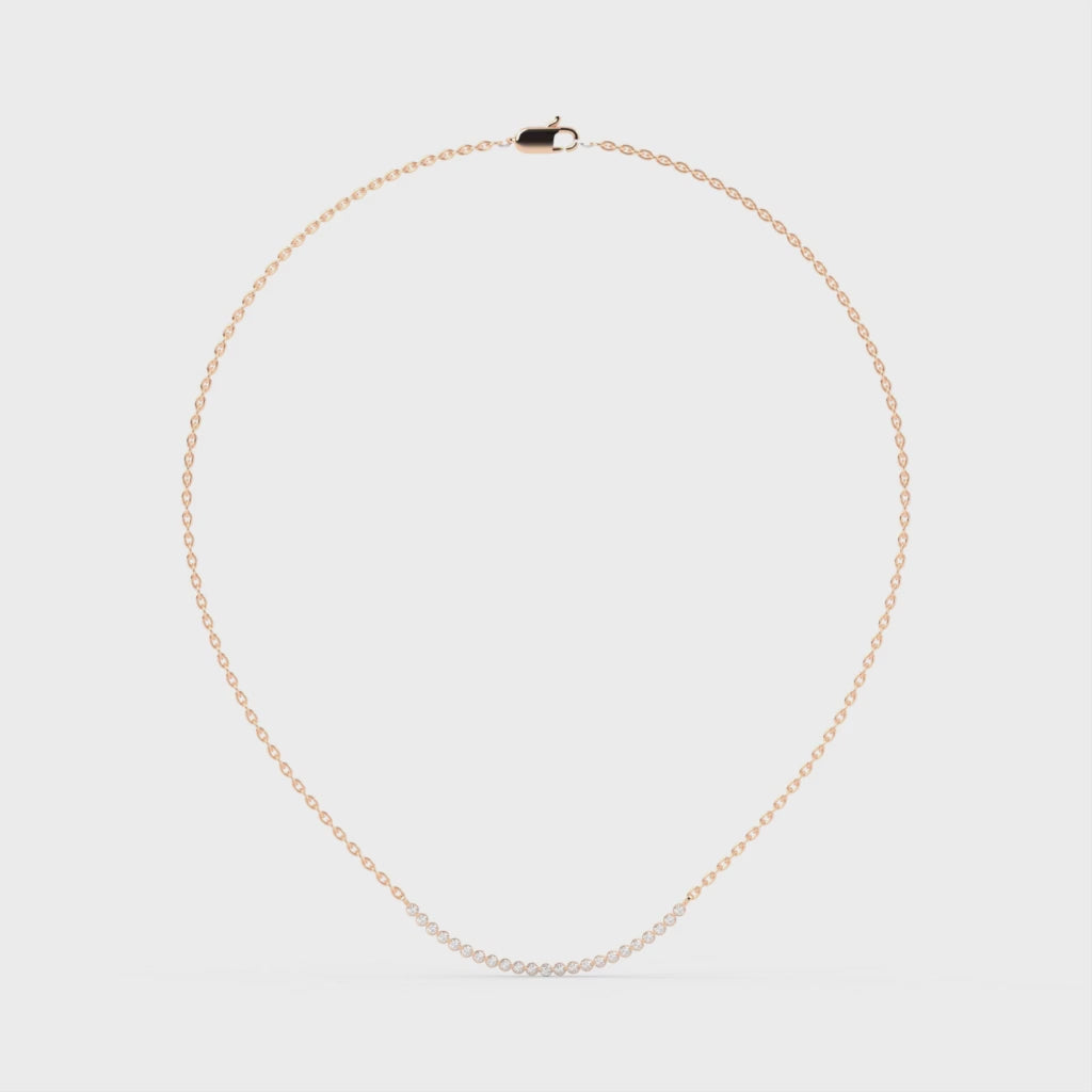 Collar de diamantes cultivados en laboratorio de talla redonda