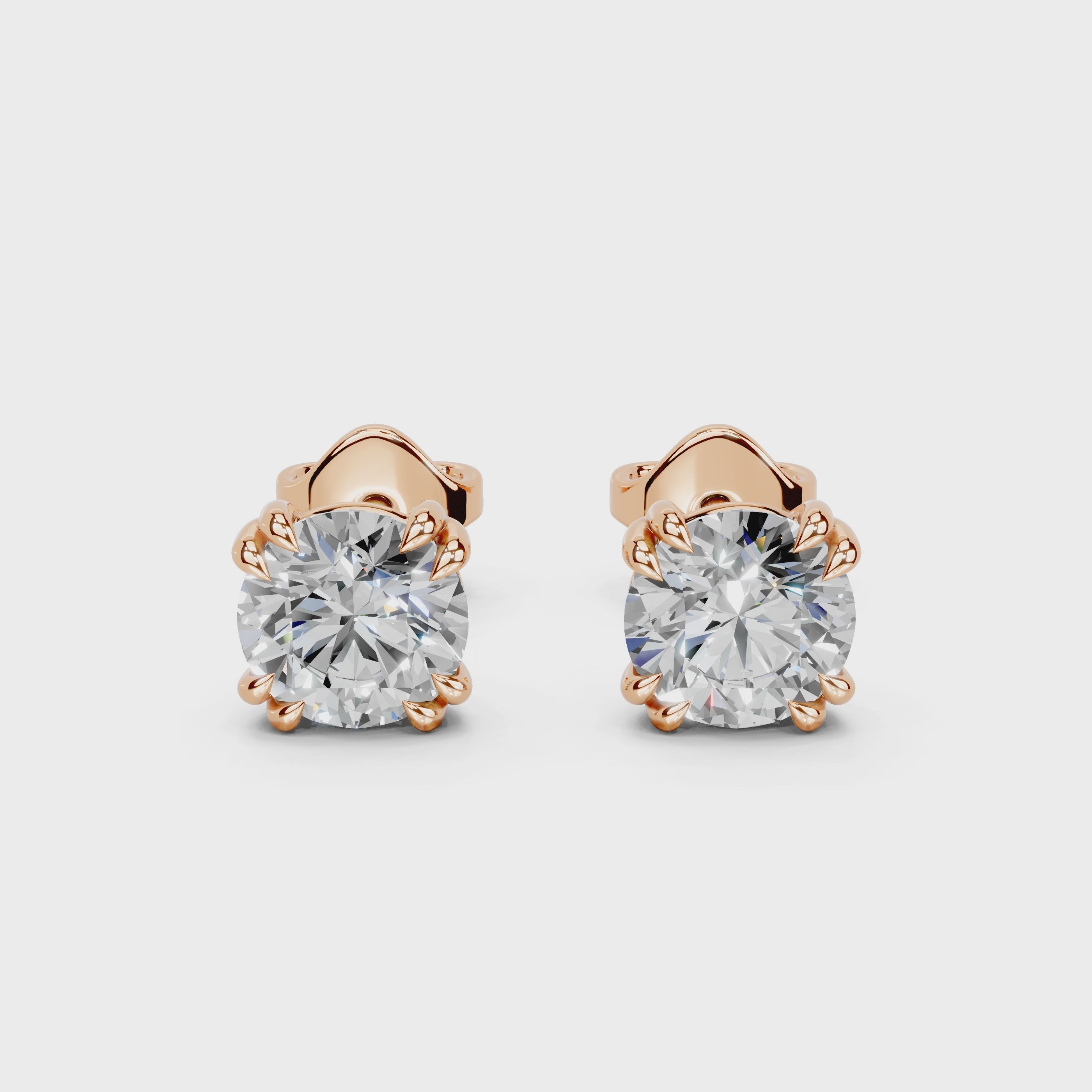 Double Prong Round cut 1 Cttw Lab Grown Diamond Studs