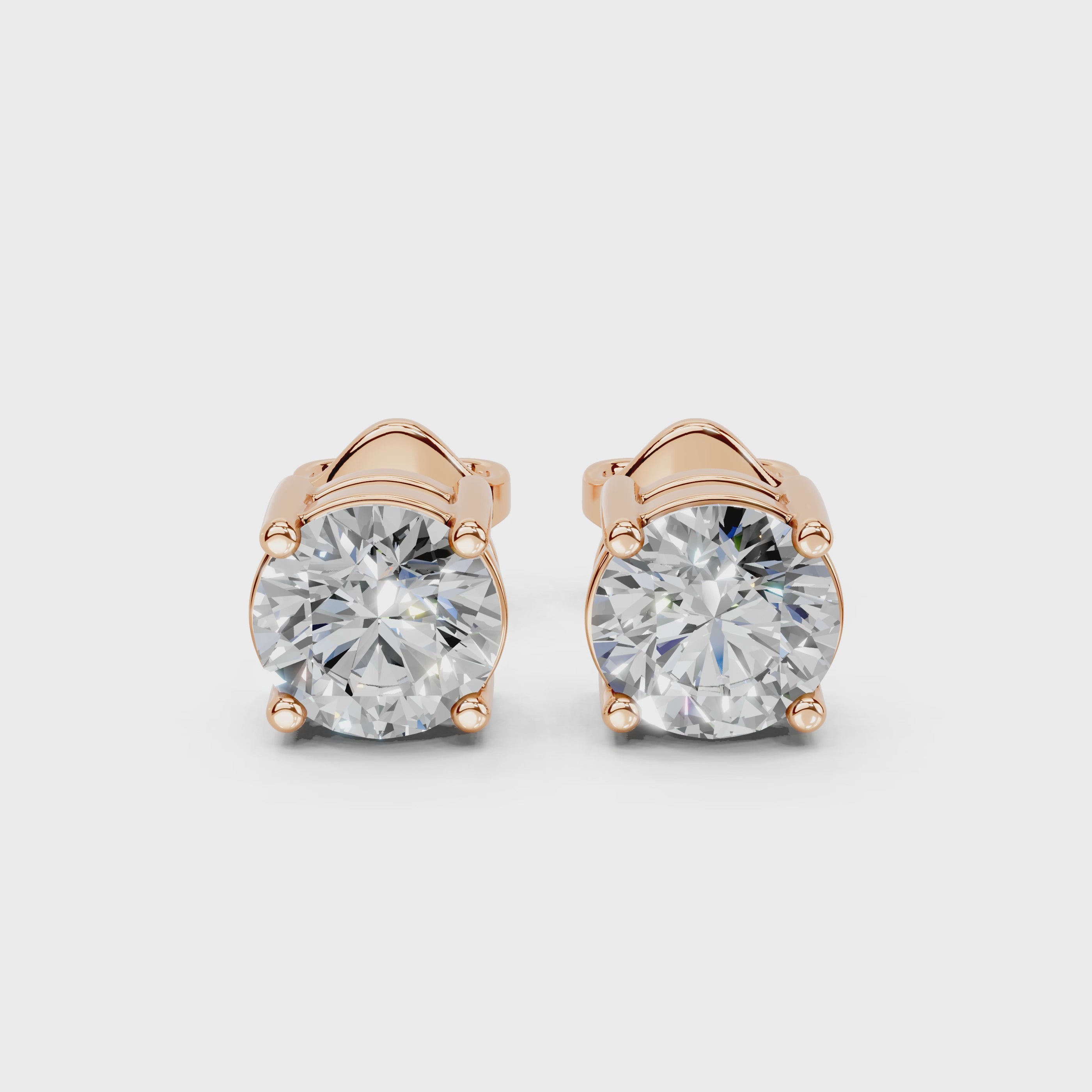 Four Prong Round Diamond Studs