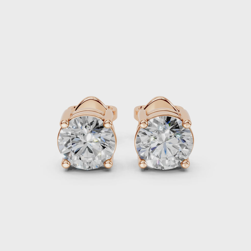 Four Prong Round Diamond Studs
