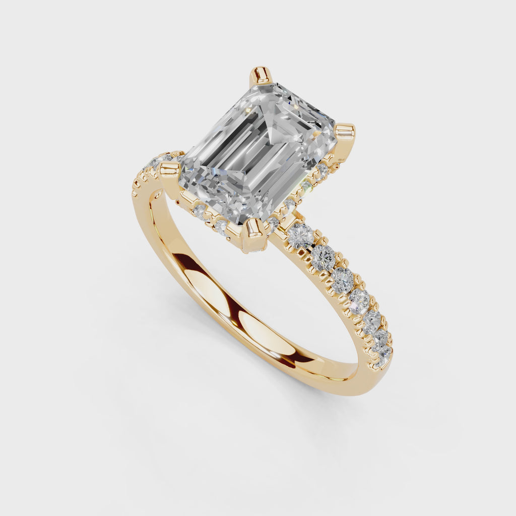 Emerald Cut Pave Engagement Ring
