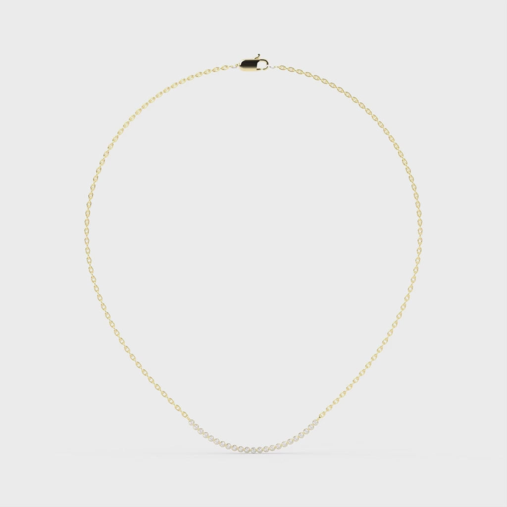 Collar de diamantes cultivados en laboratorio de talla redonda