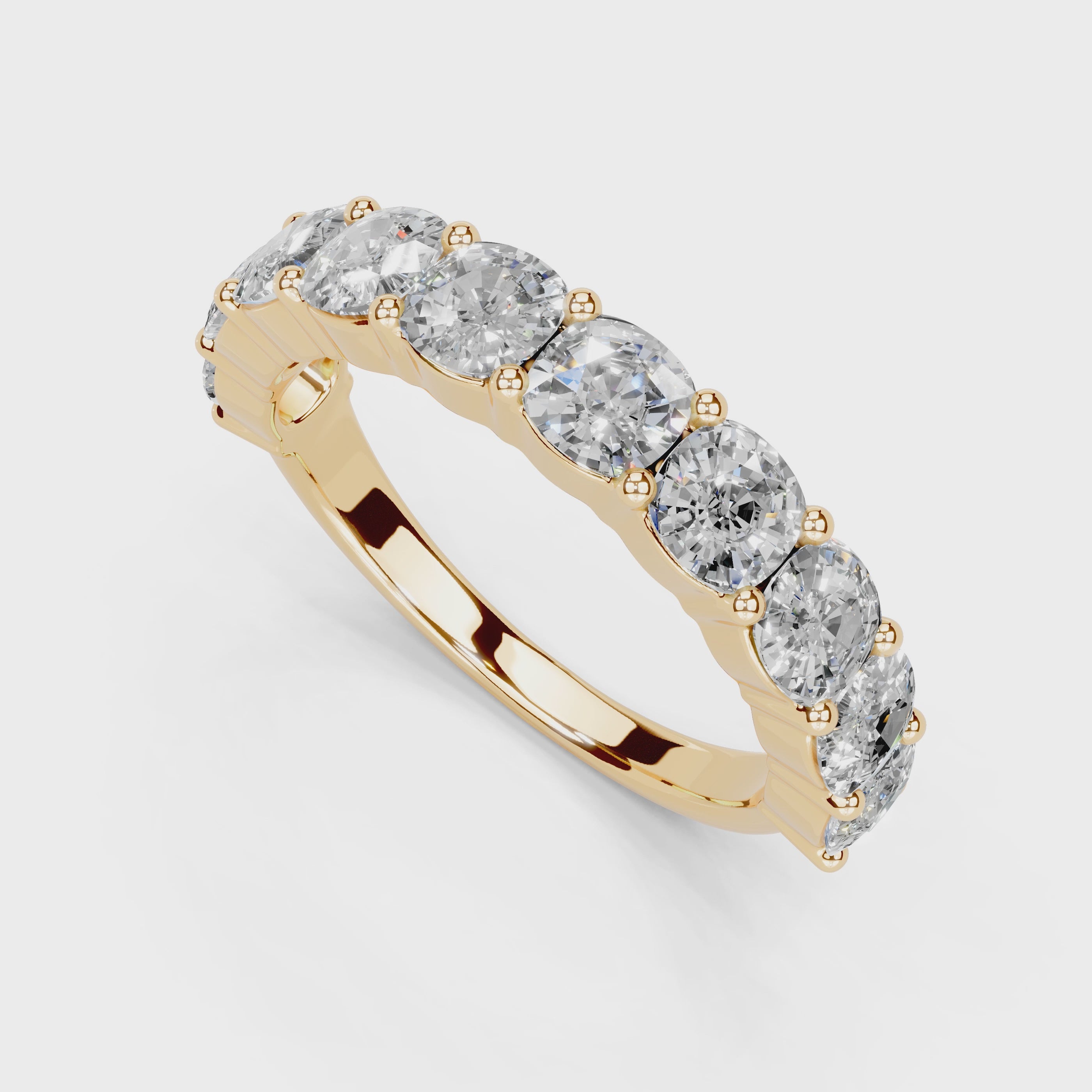 Cushion Cut Lab Grown Diamond Anniversary Band