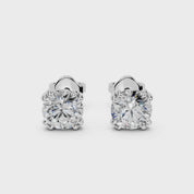 Double Prong Round cut 1 Cttw Lab Grown Diamond Studs