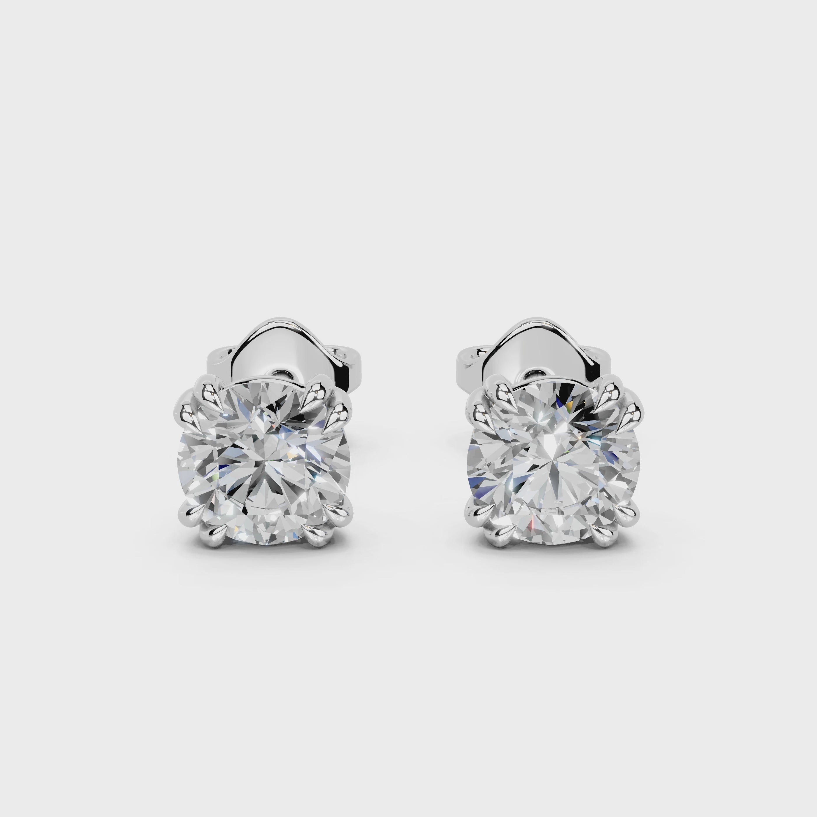 Double Prong Round cut 1 Cttw Lab Grown Diamond Studs