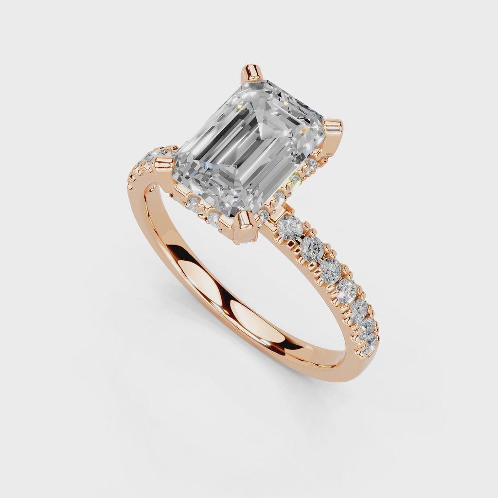 Emerald Cut Pave Engagement Ring