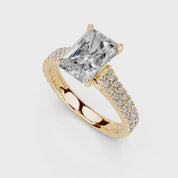 Radiant Cut Double Pave Lab Grown Diamond Engagement Ring