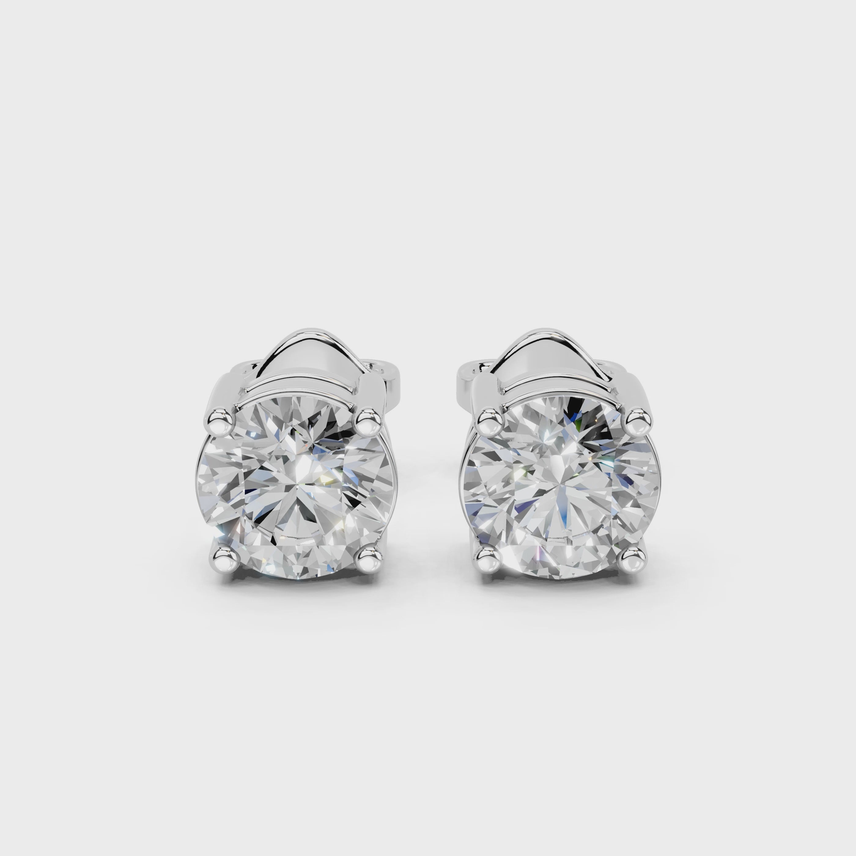 Four Prong Round Diamond Studs