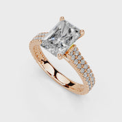 Radiant Cut Double Pave Lab Grown Diamond Engagement Ring