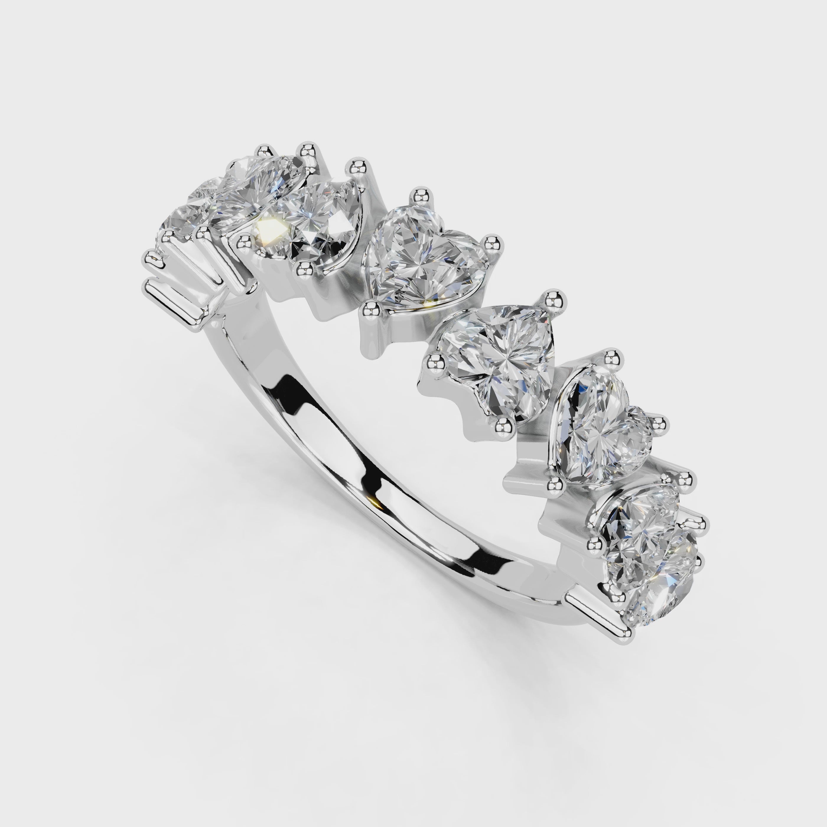 Heart Cut Lab Grown Diamond Anniversary Band